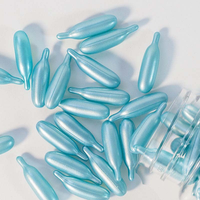 Custom Blue Tube-Shape Vitamin E Hydrating Facial Serum Softgels — OEM Manufacturing