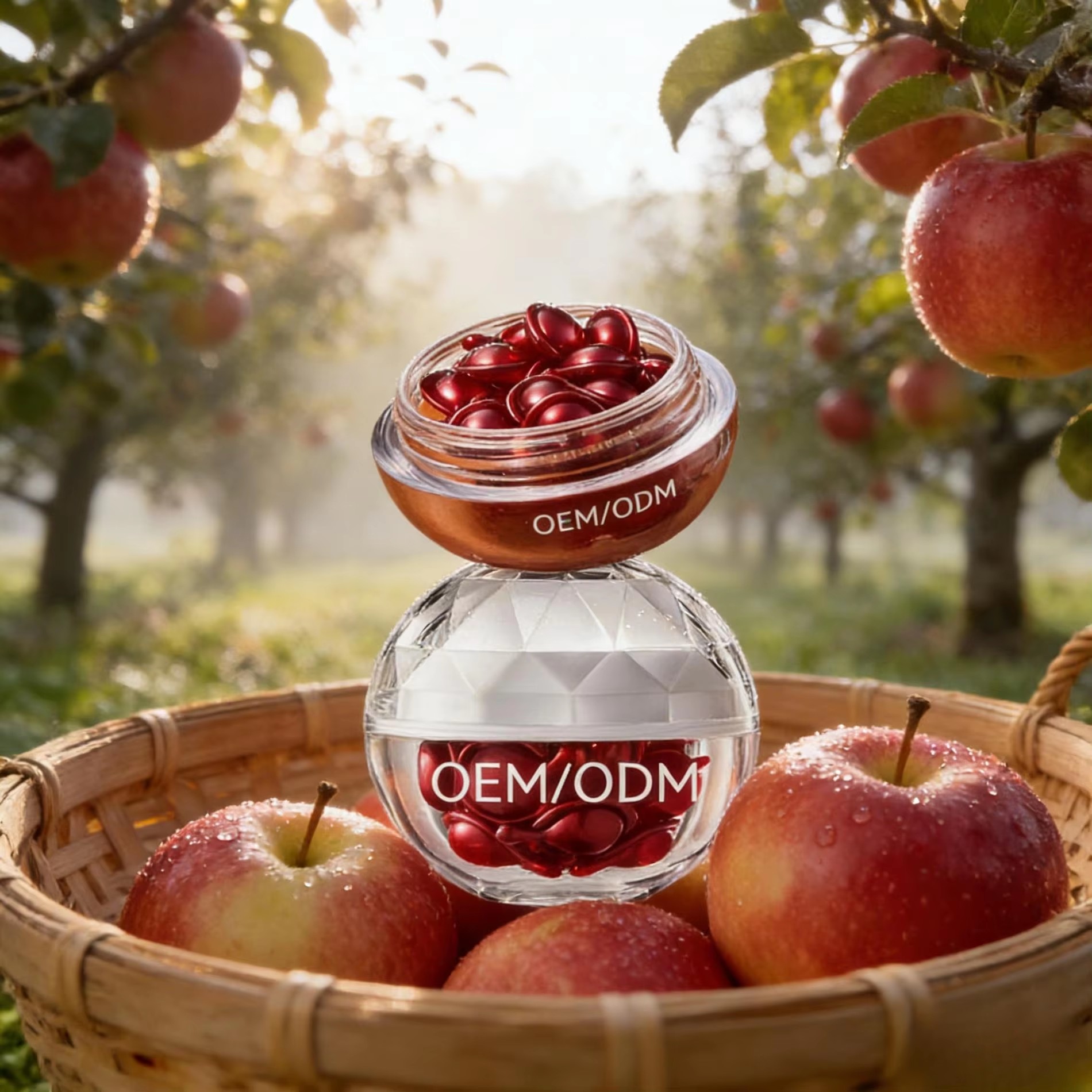 OEM Apple Stem Cell + Fullerene Hydrating Serum Softgel Capsules — Custom Skincare