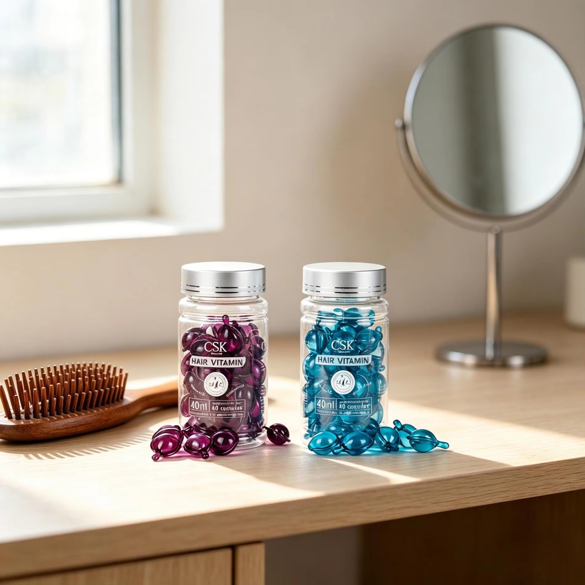 Custom Anti-Frizz Smoothing Hair Care Oil Capsules — Nourishing No-Rinse Disposable Treatment OEM