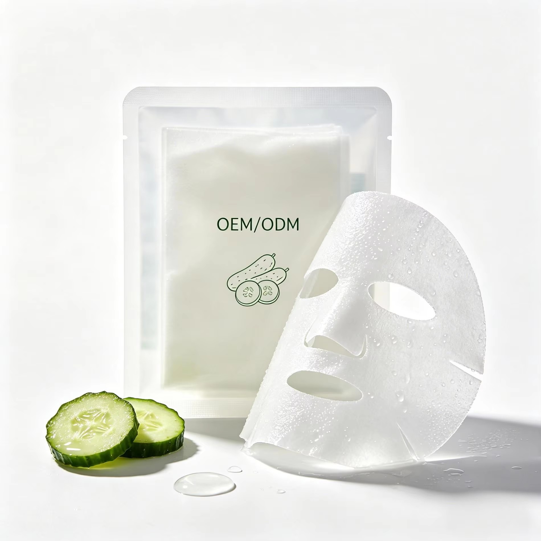 Custom Cucumber & Centella Asiatica Sheet Mask — Moisturizing, Hydrating & Refreshing Essence