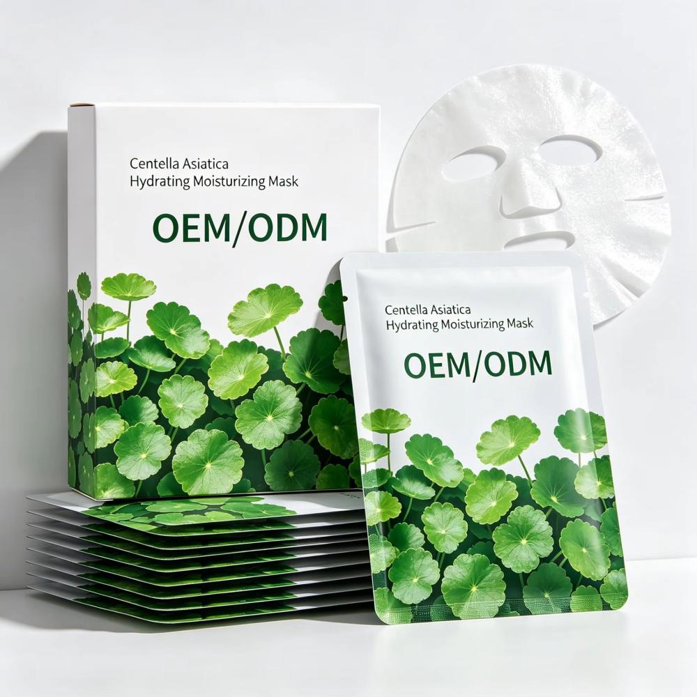 Custom Centella Asiatica + Peptide Face Mask — Hydrating, Anti-Wrinkle & Firming Sheet Mask OEM