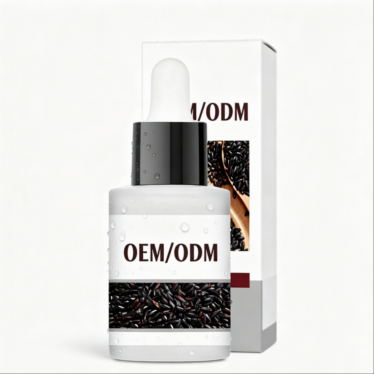 OEM Black Rice Exfoliating Face Serum Brightening Smoothing Hydrating Custom Source Factory