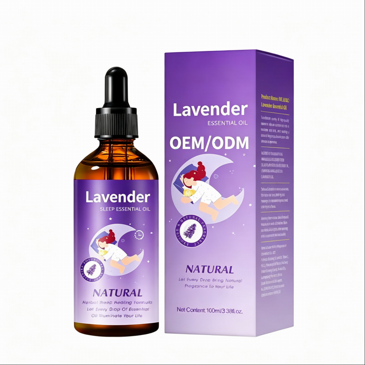 OEM Lavender Essential Oil Pure Natural Moisturizing Calming Aromatherapy Massage Skin Care Source Factory