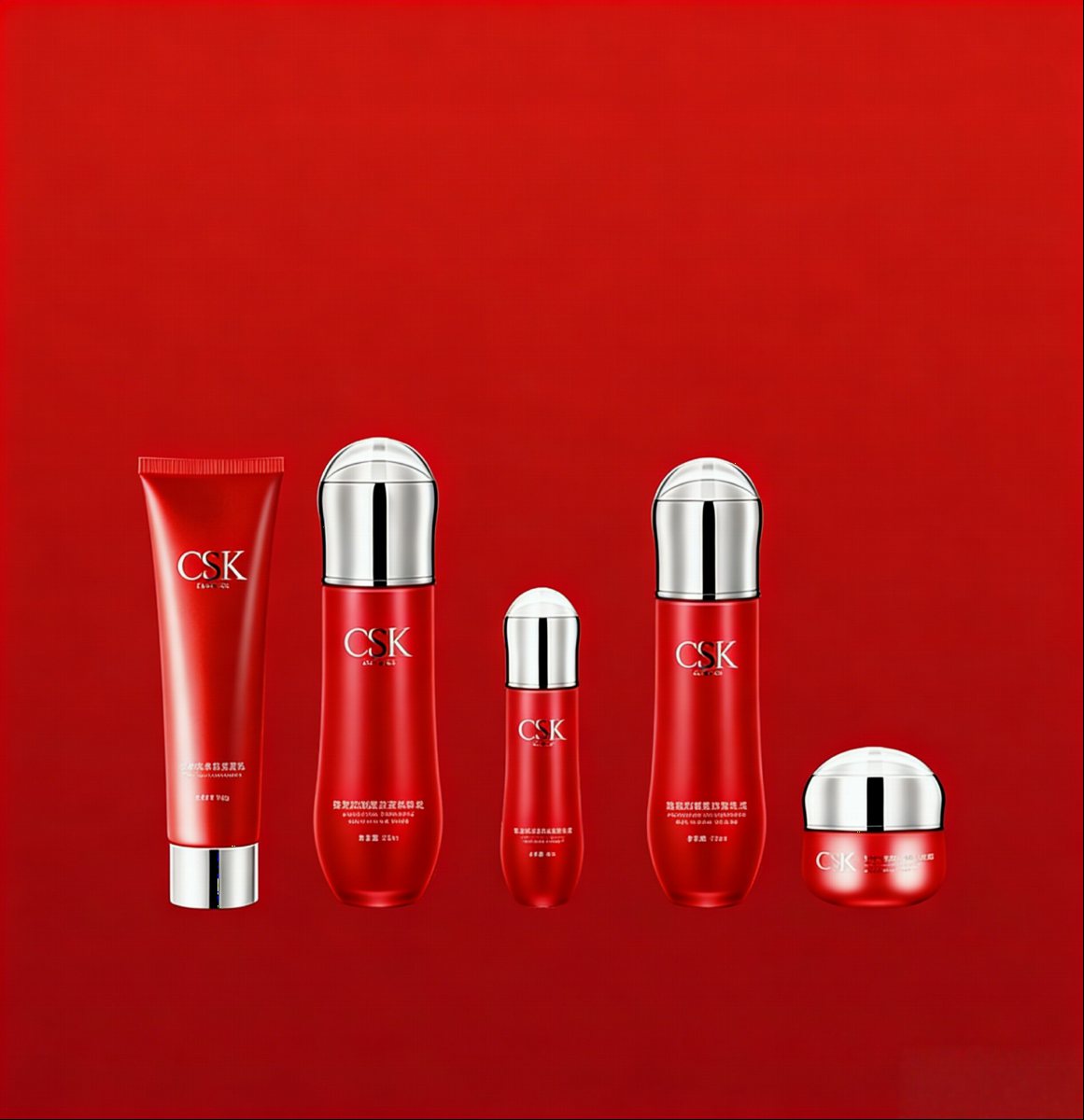 CS-K Pro-Xylane 5-Piece Face Care Set Facial Cleanser Toning Lotion Skin Revitalizer Moisturizer for All Skin Types