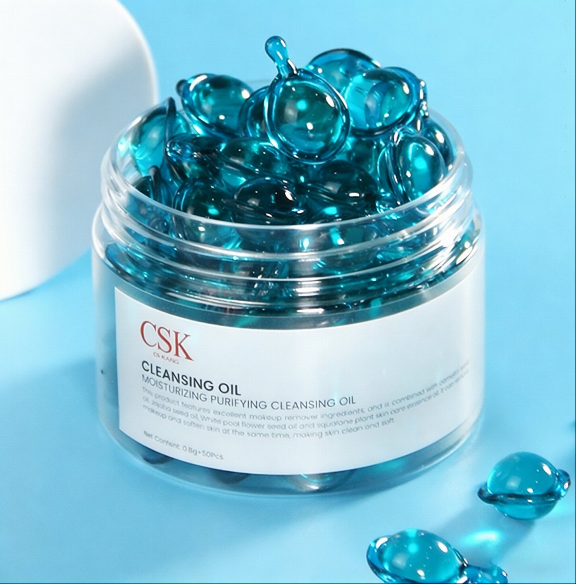CS-K Wholesale Makeup Removal Oil Capsules Meadowfoam Jojoba Seed Oils Moisturizer for All Skin Types Cleansing Makeup Dissolve