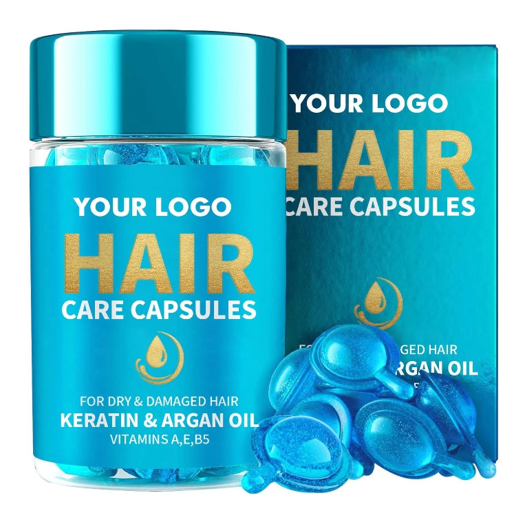 High Quality Custom Silk Protein Hair Growth Oil Capsule Essential Nourishing Hydrating Hair Care Oil