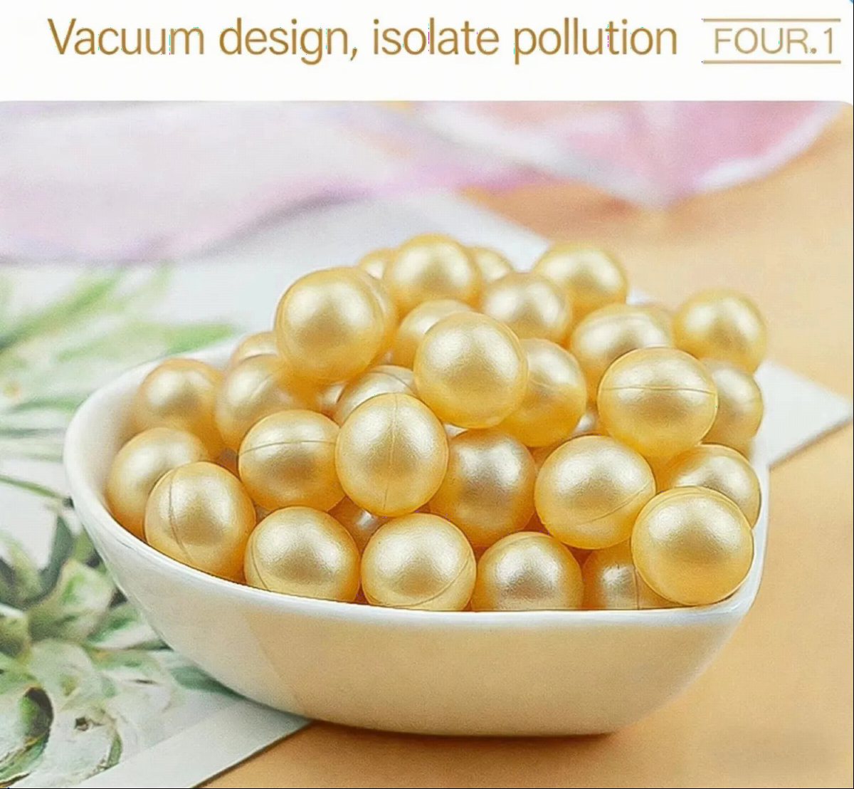 Golden Pearlescent Bath Oil Pearls | OEM/ODM Capsule Essence