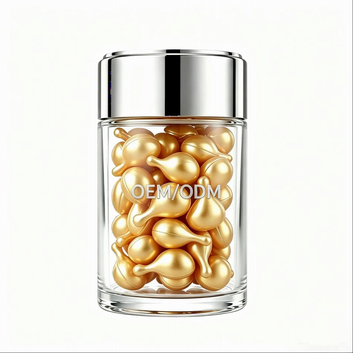 Gold Pearl Teardrop Serum Capsule Jar | OEM/ODM Beauty Maker