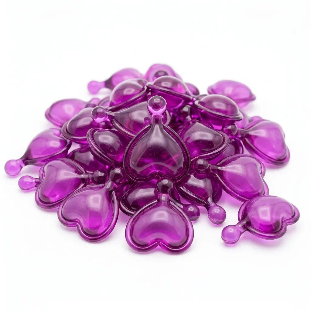 Purple Heart Shaped Body Oil Capsules | OEM/ODM Beauty Maker