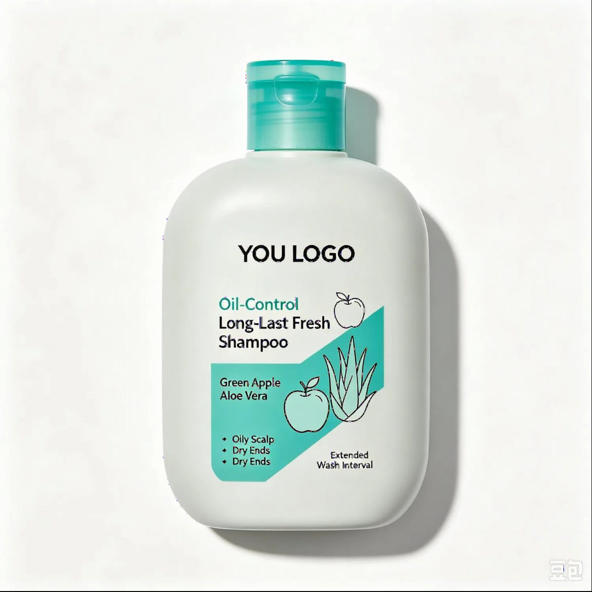 Oil-Control Long-Last Fresh Shampoo Green Apple Aloe